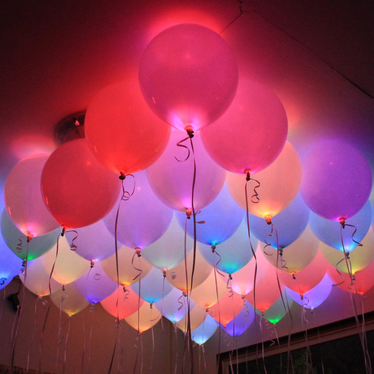 Светящиеся шары с гелием ассорти 30 шт