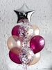 Букет из шаров "Бургунд и серебро"