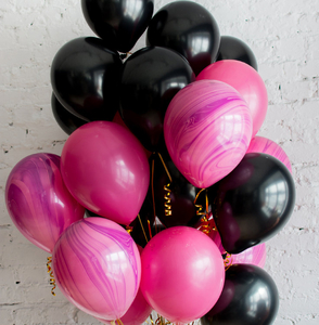 Фонтан шаров 25 шт. "Фукси-черный"