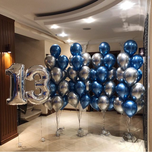 Набор воздушных шаров "Серебро-синий"