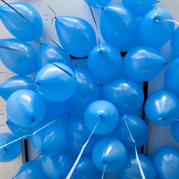 Воздушные шары с гелием под потолок 20 штук, цвет голубой