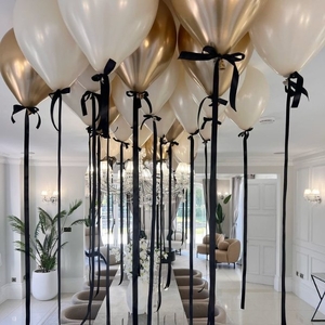 Воздушные шары с гелием под потолок 20 штук, цвет бежевый золото