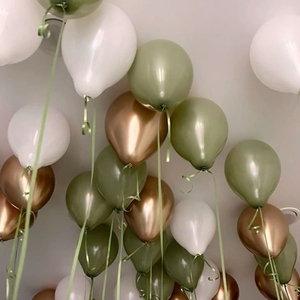 Воздушные шары с гелием под потолок 20 штук, цвет оливковый золотой белый